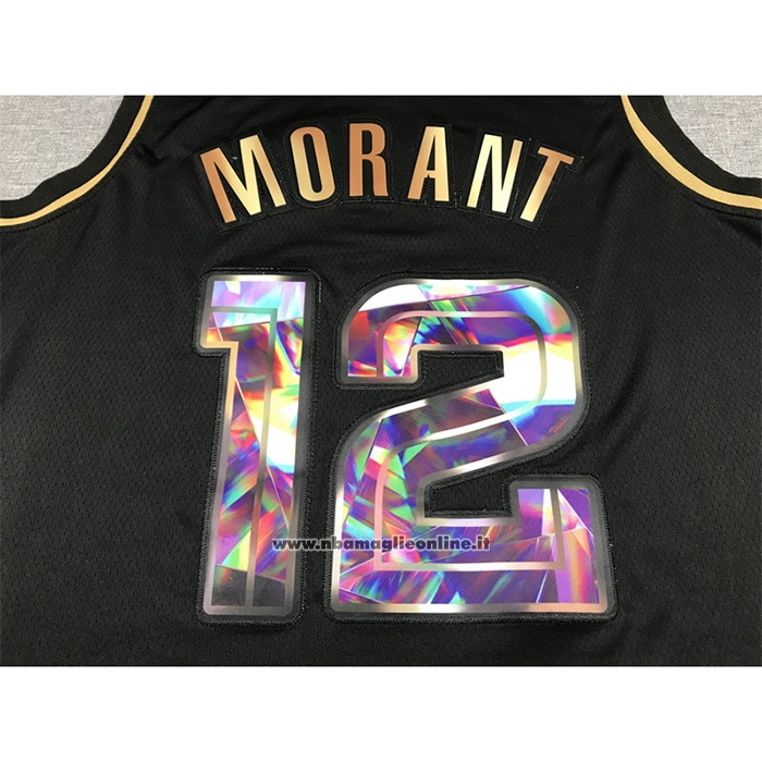 Maglia Golden Edition Memphis Grizzlies Ja Morant #12 2021-22 Nero